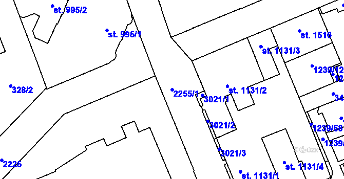 Parcela st. 2255/1 v KÚ Šumperk, Katastrální mapa