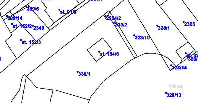 Parcela st. 154/6 v KÚ Šumperk, Katastrální mapa