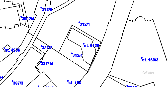 Parcela st. 6128 v KÚ Šumperk, Katastrální mapa