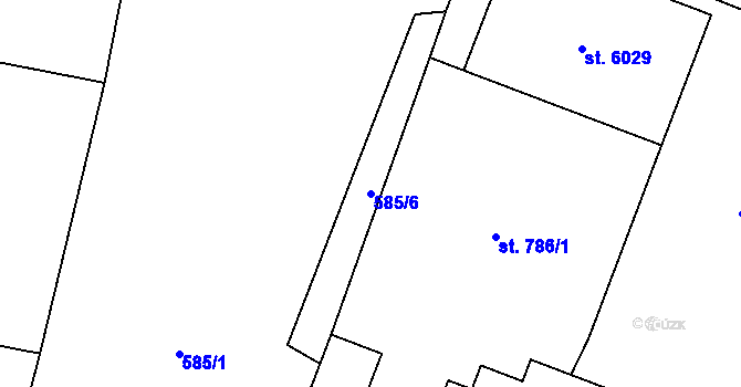 Parcela st. 585/6 v KÚ Šumperk, Katastrální mapa