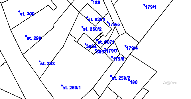 Parcela st. 3097 v KÚ Šumperk, Katastrální mapa