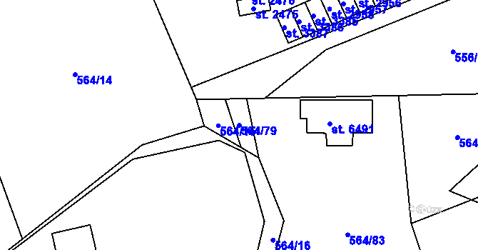 Parcela st. 564/79 v KÚ Šumperk, Katastrální mapa