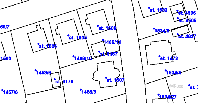 Parcela st. 6167 v KÚ Šumperk, Katastrální mapa