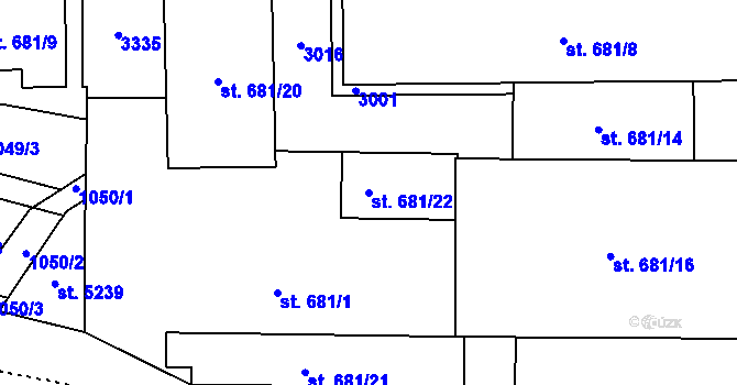 Parcela st. 681/22 v KÚ Šumperk, Katastrální mapa