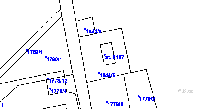 Parcela st. 6187 v KÚ Šumperk, Katastrální mapa