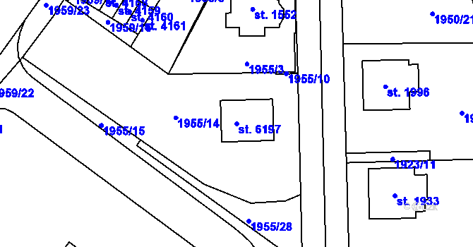Parcela st. 6197 v KÚ Šumperk, Katastrální mapa