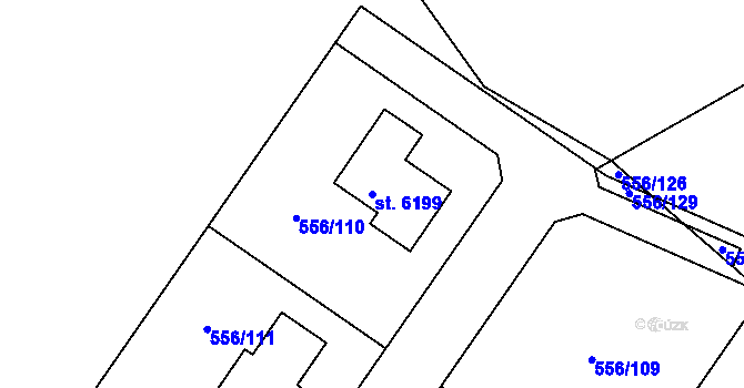 Parcela st. 6199 v KÚ Šumperk, Katastrální mapa