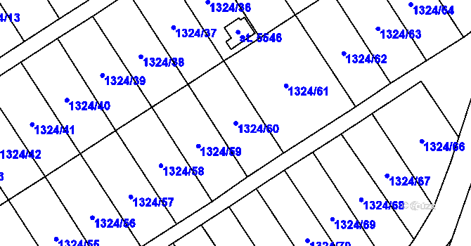 Parcela st. 1324/60 v KÚ Šumperk, Katastrální mapa