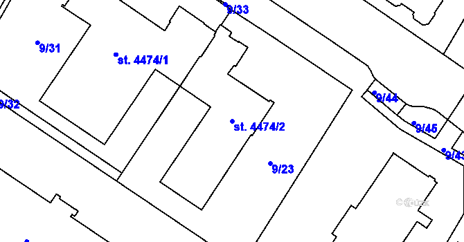 Parcela st. 4474/2 v KÚ Šumperk, Katastrální mapa