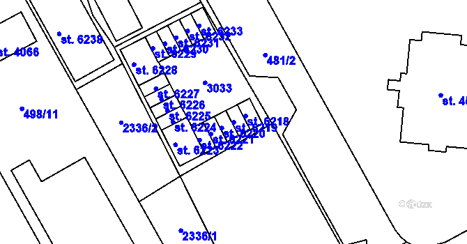 Parcela st. 6219 v KÚ Šumperk, Katastrální mapa
