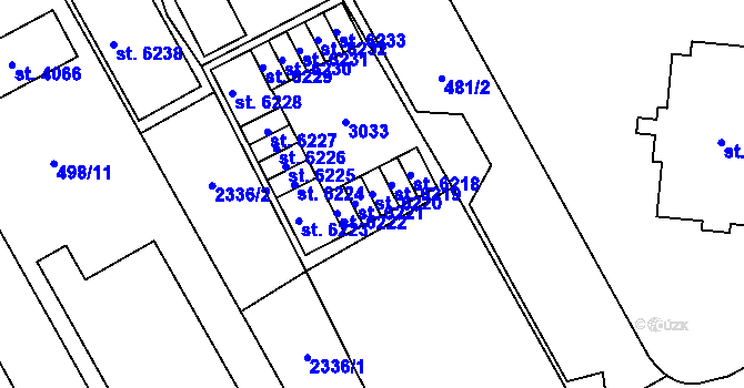 Parcela st. 6220 v KÚ Šumperk, Katastrální mapa