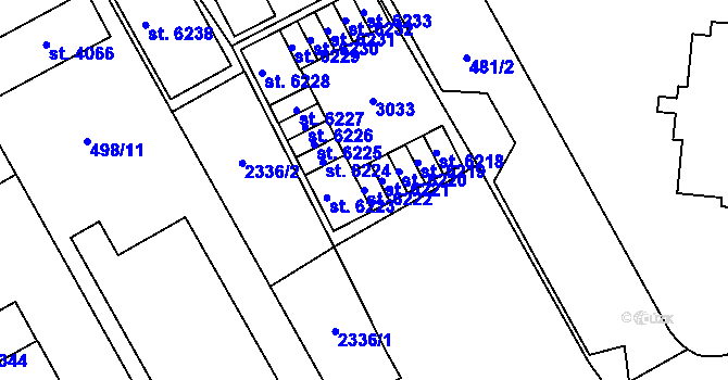 Parcela st. 6222 v KÚ Šumperk, Katastrální mapa
