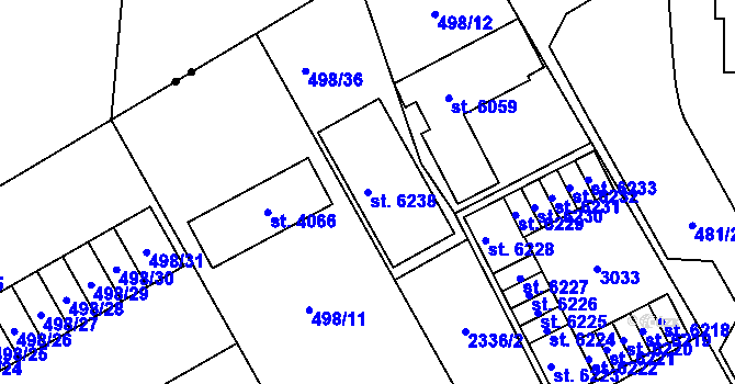 Parcela st. 6238 v KÚ Šumperk, Katastrální mapa