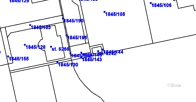 Parcela st. 6242 v KÚ Šumperk, Katastrální mapa