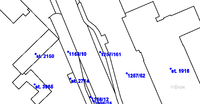 Parcela st. 1257/161 v KÚ Šumperk, Katastrální mapa
