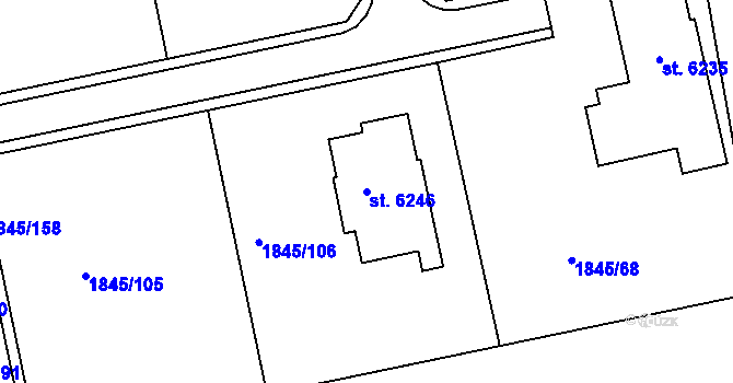 Parcela st. 6246 v KÚ Šumperk, Katastrální mapa
