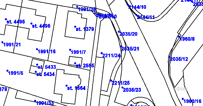 Parcela st. 2211/24 v KÚ Šumperk, Katastrální mapa