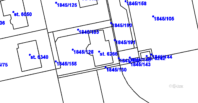 Parcela st. 6266 v KÚ Šumperk, Katastrální mapa