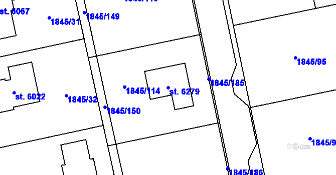 Parcela st. 6279 v KÚ Šumperk, Katastrální mapa
