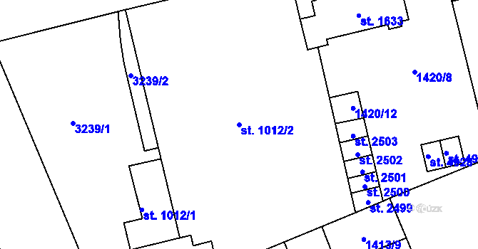 Parcela st. 1012/2 v KÚ Šumperk, Katastrální mapa