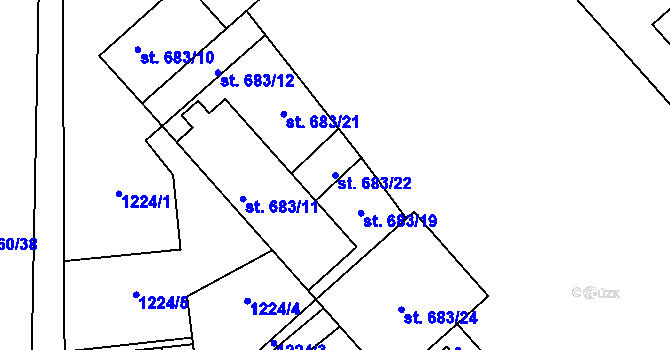 Parcela st. 683/22 v KÚ Šumperk, Katastrální mapa