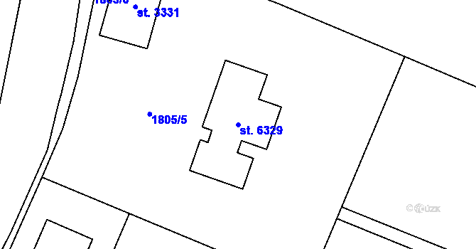 Parcela st. 6329 v KÚ Šumperk, Katastrální mapa