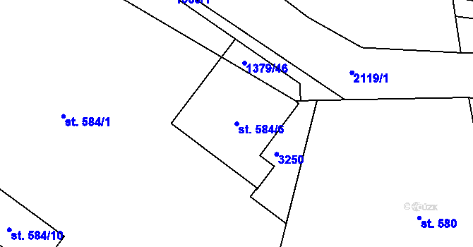 Parcela st. 584/6 v KÚ Šumperk, Katastrální mapa