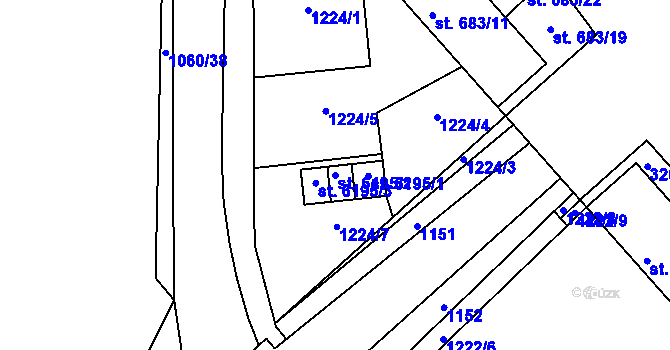 Parcela st. 6195/2 v KÚ Šumperk, Katastrální mapa