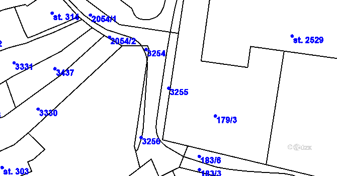 Parcela st. 3255 v KÚ Šumperk, Katastrální mapa