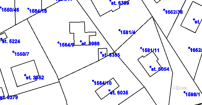 Parcela st. 6355 v KÚ Šumperk, Katastrální mapa