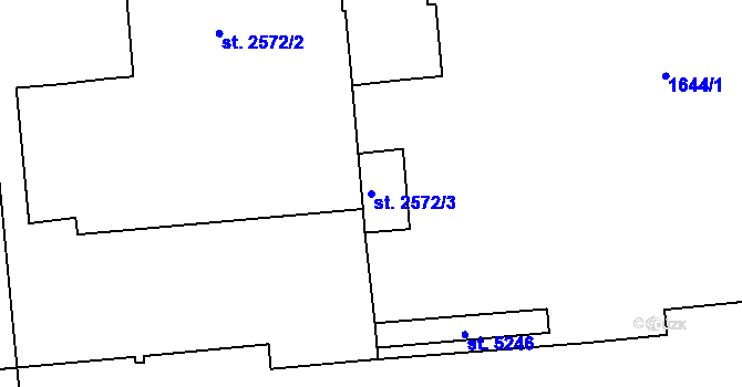 Parcela st. 2572/3 v KÚ Šumperk, Katastrální mapa
