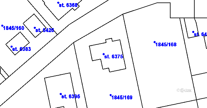 Parcela st. 6375 v KÚ Šumperk, Katastrální mapa