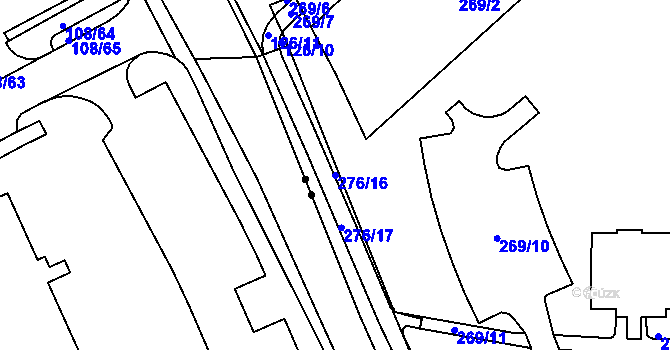 Parcela st. 276/16 v KÚ Šumperk, Katastrální mapa