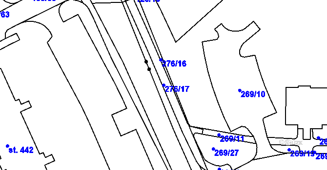 Parcela st. 276/17 v KÚ Šumperk, Katastrální mapa