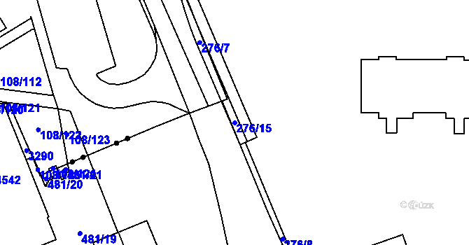 Parcela st. 276/15 v KÚ Šumperk, Katastrální mapa