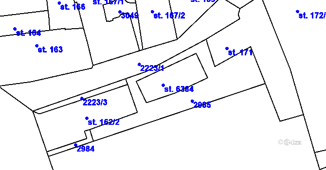 Parcela st. 6384 v KÚ Šumperk, Katastrální mapa