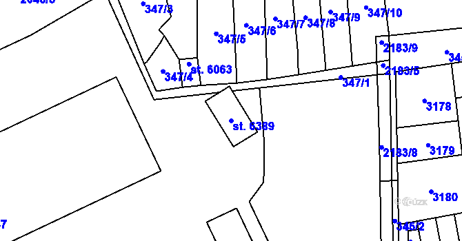 Parcela st. 6389 v KÚ Šumperk, Katastrální mapa