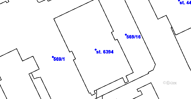 Parcela st. 6394 v KÚ Šumperk, Katastrální mapa