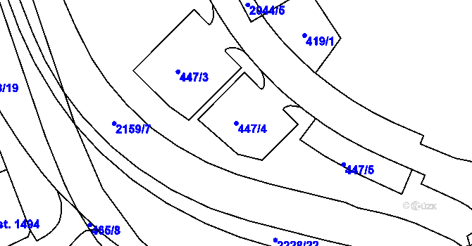 Parcela st. 447/4 v KÚ Šumperk, Katastrální mapa