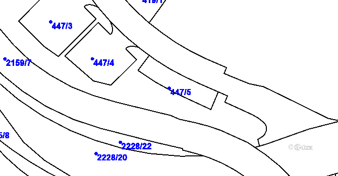 Parcela st. 447/5 v KÚ Šumperk, Katastrální mapa