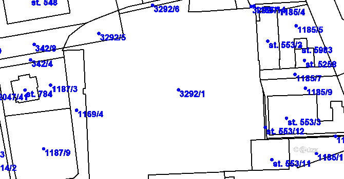 Parcela st. 3292 v KÚ Šumperk, Katastrální mapa
