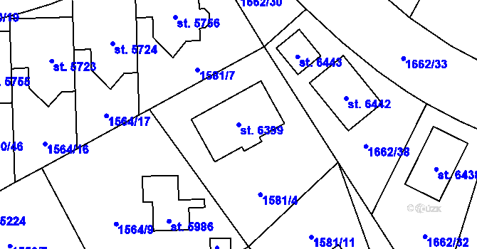 Parcela st. 6399 v KÚ Šumperk, Katastrální mapa