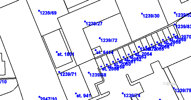 Parcela st. 6414 v KÚ Šumperk, Katastrální mapa