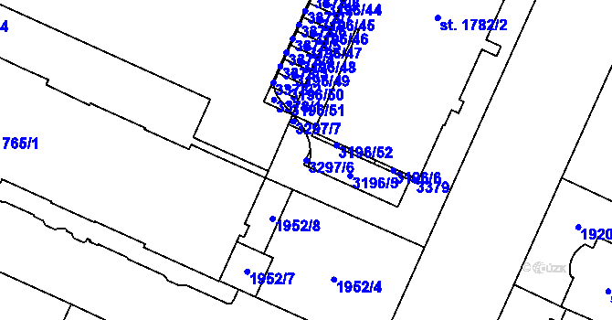 Parcela st. 3297/6 v KÚ Šumperk, Katastrální mapa