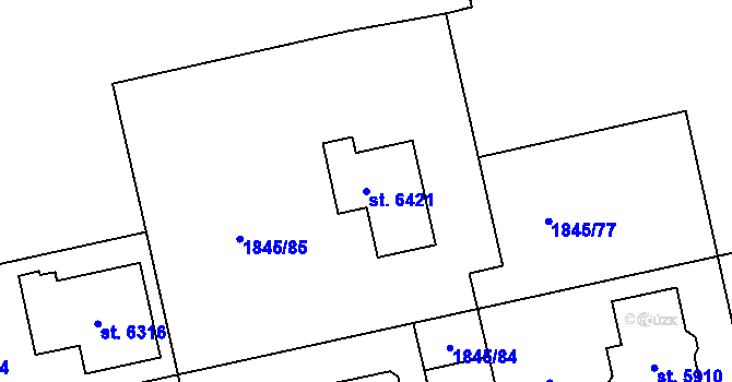 Parcela st. 6421 v KÚ Šumperk, Katastrální mapa