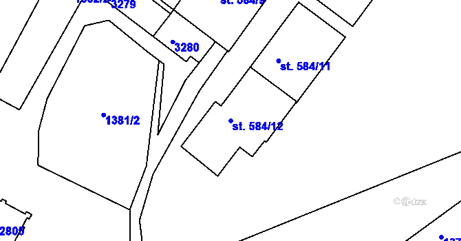 Parcela st. 584/12 v KÚ Šumperk, Katastrální mapa