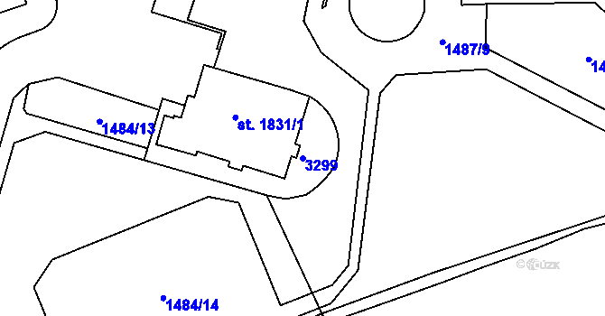 Parcela st. 3299 v KÚ Šumperk, Katastrální mapa
