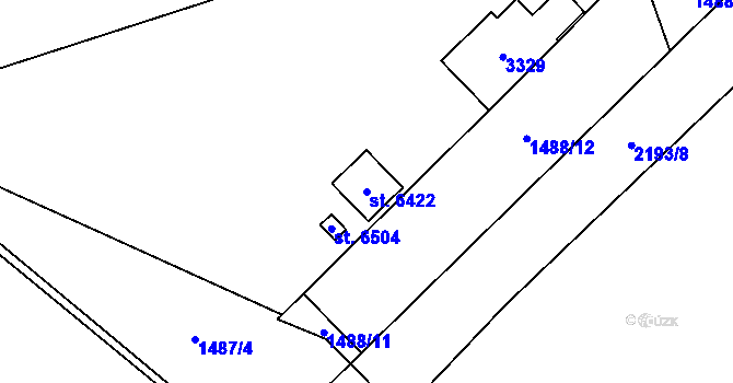Parcela st. 6422 v KÚ Šumperk, Katastrální mapa