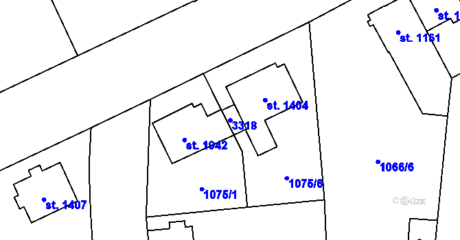 Parcela st. 3318 v KÚ Šumperk, Katastrální mapa