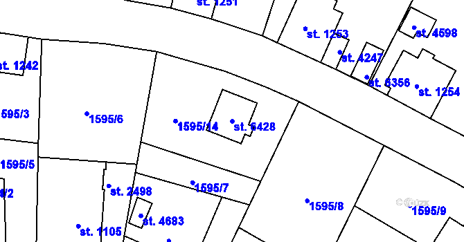 Parcela st. 6428 v KÚ Šumperk, Katastrální mapa